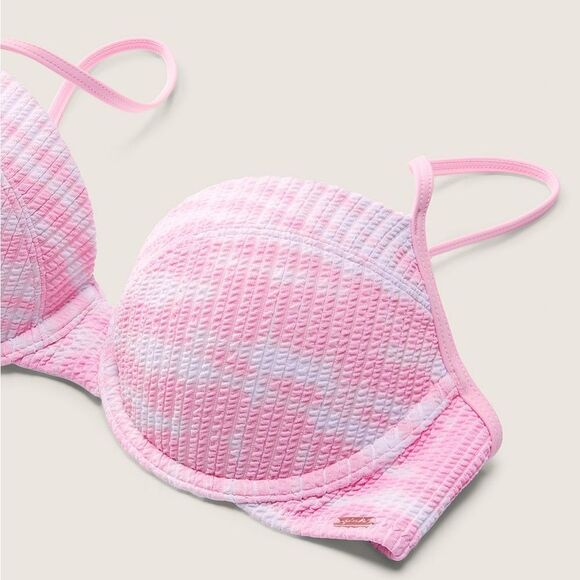 New With Tags Pink Victoria's Secret Size Large Crinkle Push-Up Bikini Top - Picture 4 of 12